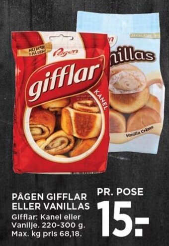 MENY PÅGEN GIFFLAR ELLER VANILLAS tilbud