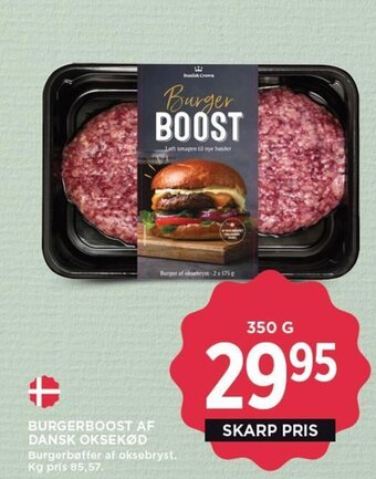 MENY BURGERBOOST AF DANSK OKSEKØD tilbud