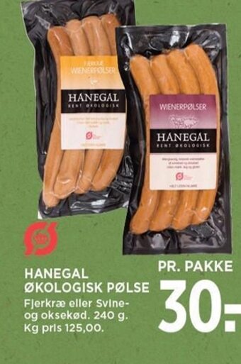 MENY HANEGAL ØKOLOGISK PØLSE tilbud