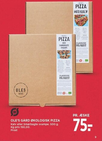 MENY OLE'S GÅRD ØKOLOGISK PIZZA tilbud