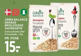 MENY GRØN BALANCE DANSKE ØKOLOGISKE HAVREGRYN tilbud