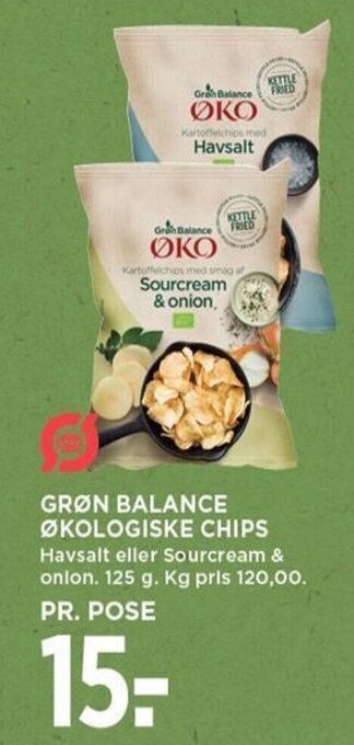 MENY GRØN BALANCE ØKOLOGISKE CHIPS tilbud