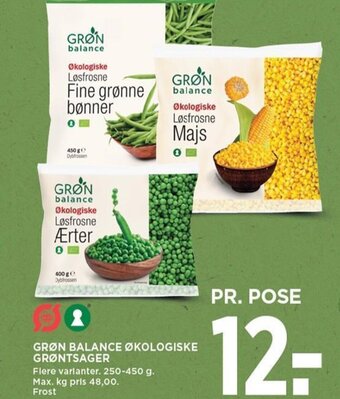 MENY GRØN BALANCE ØKOLOGISKE GRØNTSAGER tilbud