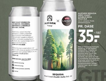 MENY ALEFARM SEQUOIA WEST COAST DOUBLE INDIA PALE ALE tilbud
