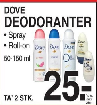 ABC Lavpris DOVE DEODORANTER tilbud