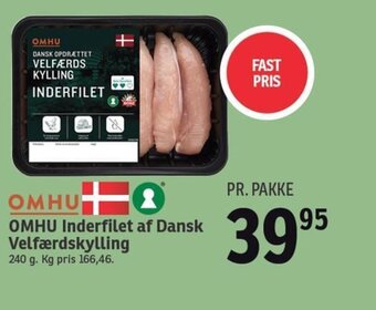 SPAR OMHU Inderfilet af Dansk Velfærdskylling 240 g. tilbud
