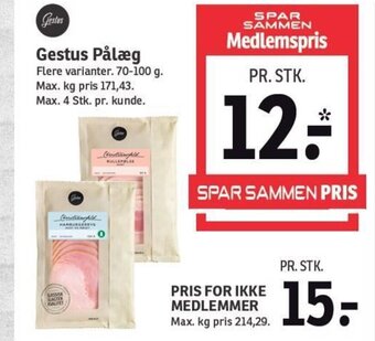 Gestus Pålæg Flere varianter. 70-100 g.
