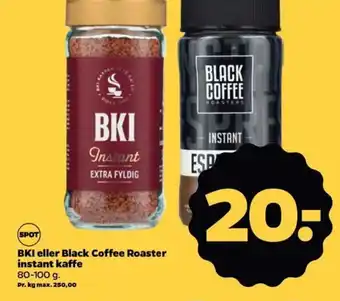 Netto BKI eller Black Coffee Roaster instant kaffe 80-100 g. tilbud