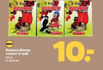 Netto Rasmus Klump rosiner 6-pak tilbud