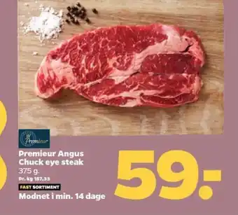 Netto Premieur Angus Chuck eye steak 375 g. tilbud