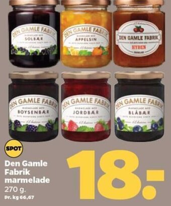 Netto DEN GAMLE FABRIK marmelade tilbud