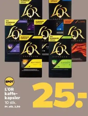 Netto L'OR kaffe-kapsler 10 stk. tilbud
