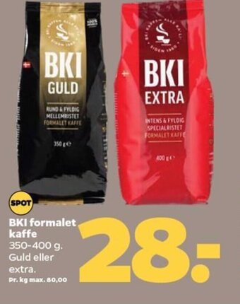 Netto BKI formalet Kaffe tilbud