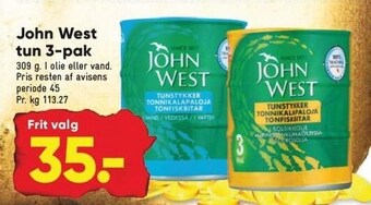 Bilka John west tun 3-pak tilbud