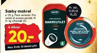Bilka Sæby makrel - 4 dåser tilbud