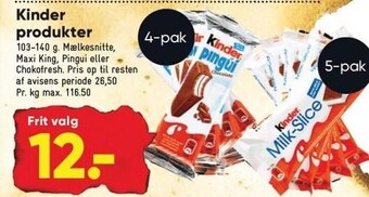 Bilka Kinder produkter tilbud