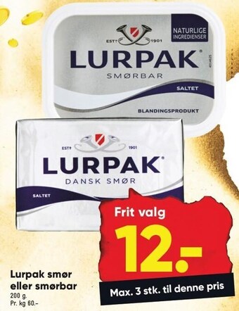 Bilka Lurpak smør eller smørbar tilbud