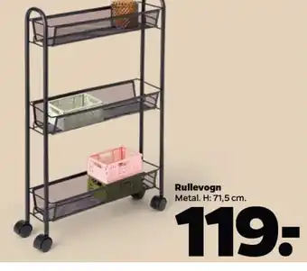 Rullevogn Metal. H: 71,5 cm.