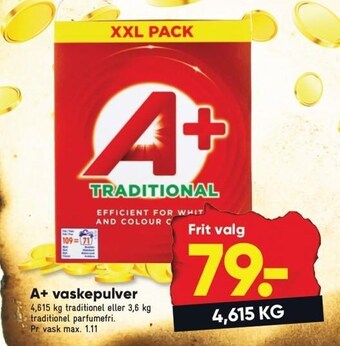 Bilka A+ vaskepulver tilbud