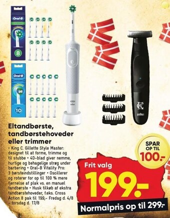Bilka Eltandbørste, tandbørstehoveder eller trimmer tilbud