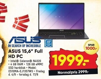 Bilka Asus 15,6 full hd pc tilbud