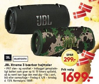 Bilka Jbl xtreme 3 bærbar højttaler tilbud