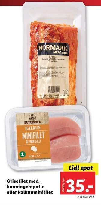 Lidl Grisefilet med honningchipotle eller kalkunminifilet tilbud