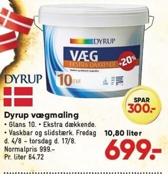 Bilka Dyrup vægmaling tilbud