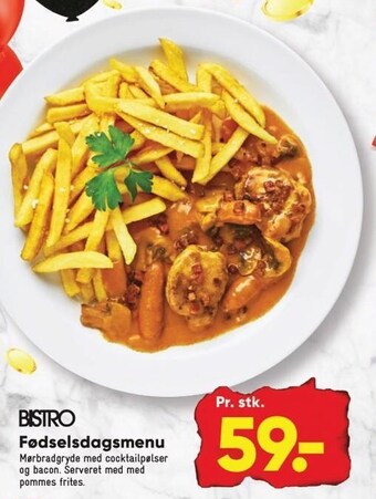 Bilka Fødselsdagsmenu tilbud