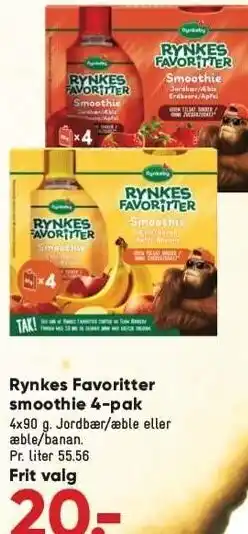 Bilka Rynkes favoritter smoothie 4-pak tilbud