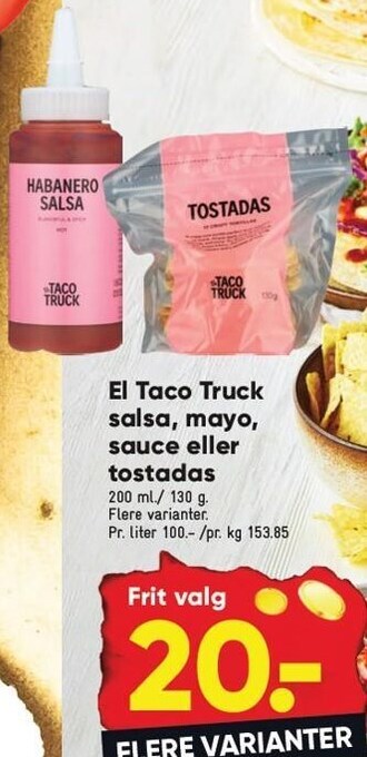 Bilka El taco truck salsa, mayo, sauce eller tostadas tilbud