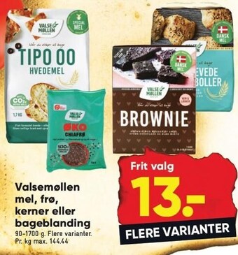 Bilka Valsemøllen mel, frø, kerner eller bageblanding tilbud
