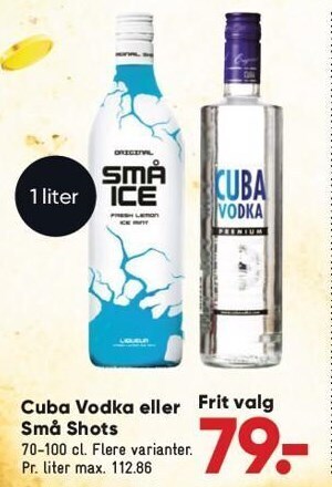 Bilka Cuba vodka eller små shots tilbud
