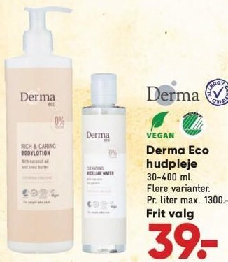 Bilka Derma eco hudpleje tilbud