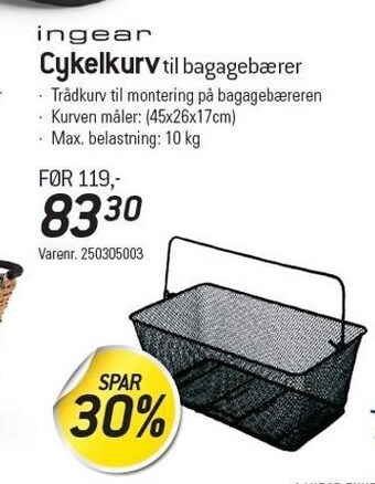 Thansen Ingear cykelkurv tilbud