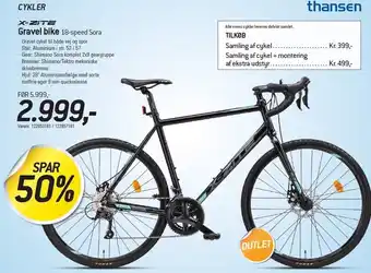 Thansen X-zite gravel bike 18-speed sora tilbud