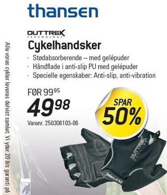 Thansen Outtrek cykelhandsker tilbud