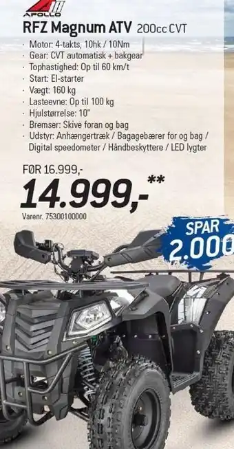 Thansen Apollo rfz magnum atv tilbud