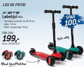 Thansen X-zite løbehjul milo tilbud