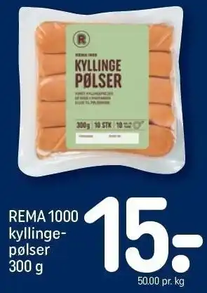REMA 1000 Rema 1000 kyllingepølser 300 g tilbud