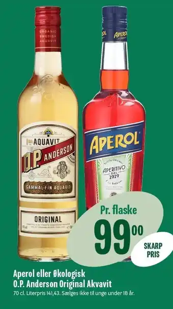 Min Købmand Aperol el. øko o.p anderson original akvavit tilbud