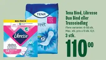 Min Købmand Tena vind, libresse duo bind el. trusseindlæg tilbud