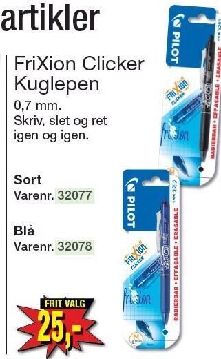 Harald Nyborg Frixion clicker kuglepen tilbud