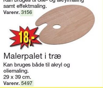 Harald Nyborg Malerpalet i træ tilbud