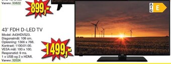 43' fdh d-led tv