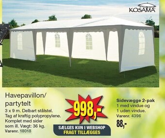 Harald Nyborg Havepavillon/partytelt tilbud
