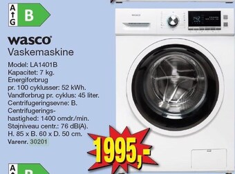 Harald Nyborg Wasco vaskemaskine tilbud