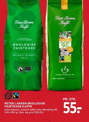 MENY PETER LARSEN ØKOLOGISK FAIRTRADE KAFFE tilbud