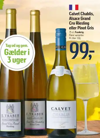 Føtex Calvet Chablis, Alsace Grand Cru Riesling eller Pinot Gris tilbud