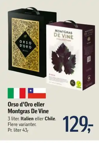 Føtex Orso d'Oro eller Montgras De Vine tilbud